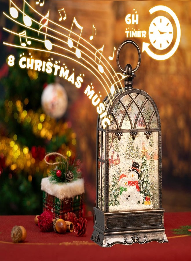 كرة ثلجية لعيد الميلاد مع رجل ثلجي، كرات ثلجية مضيئة لعيد الميلاد مع مؤقت، فانوس كرات ثلجية موسيقية متلألئة لتزيين عيد الميلاد (رجل ثلجي) - Image 4